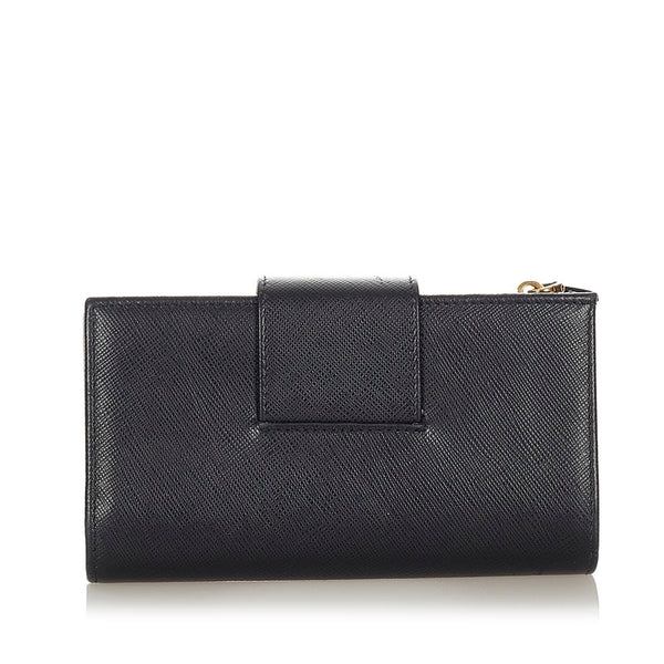 プラダ ブラック レザー 長財布 レディース PRADA 【中古】