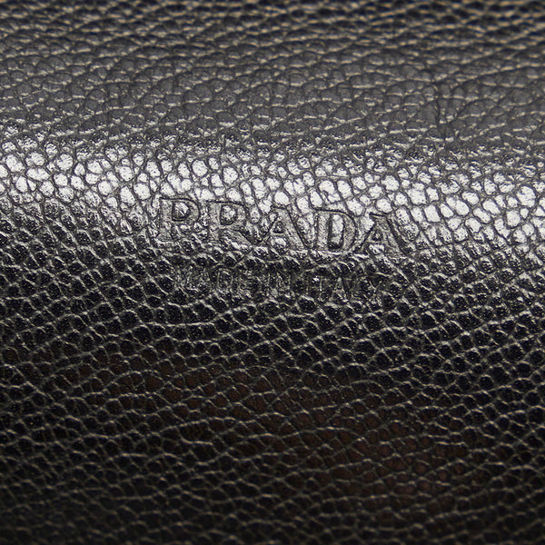 プラダ 2ML317 ブラック レザー ラウンドファスナー長財布 メンズ PRADA 【中古】