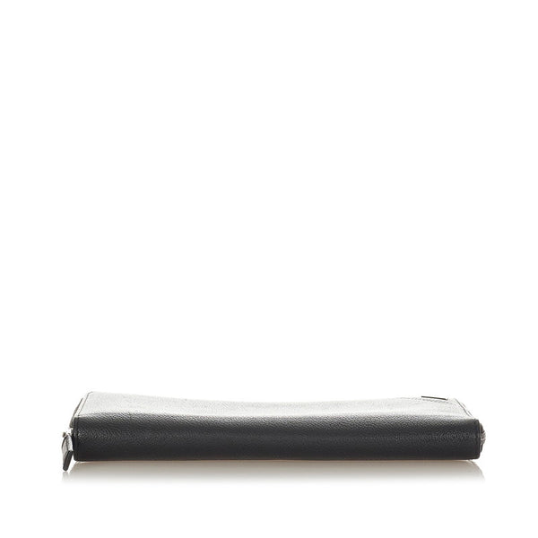 プラダ 2ML317 ブラック レザー ラウンドファスナー長財布 メンズ PRADA 【中古】