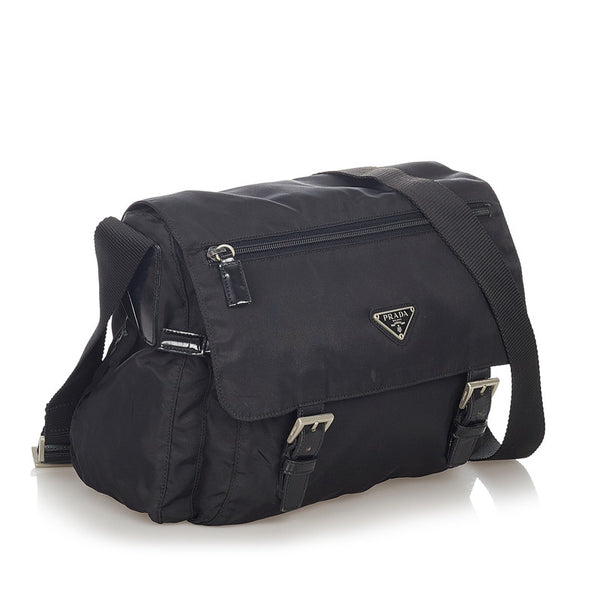 プラダ B6671 ブラック ナイロン レザー ショルダーバッグ レディース PRADA 【中古】