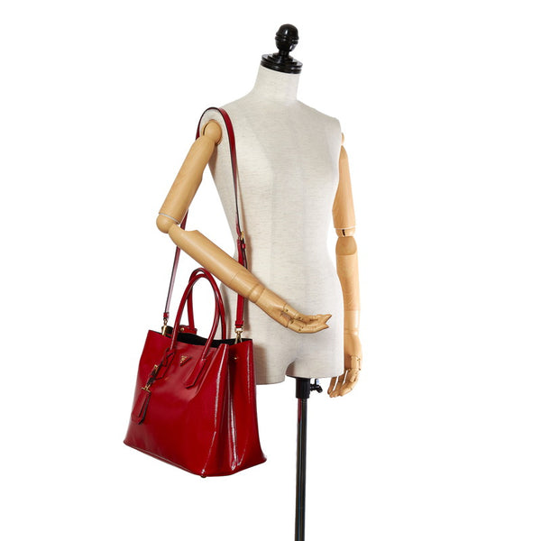 プラダ B2756T レッド レザー ハンドバッグ ショルダー 2WAY レディース PRADA 【中古】