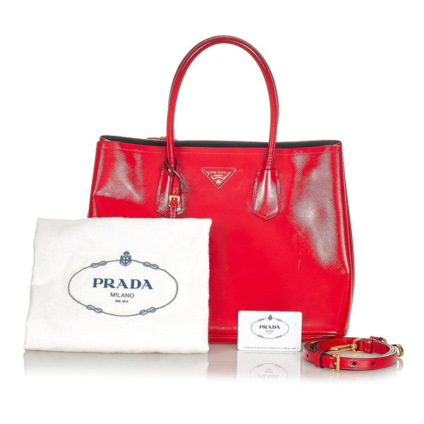プラダ B2756T レッド レザー ハンドバッグ ショルダー 2WAY レディース PRADA 【中古】