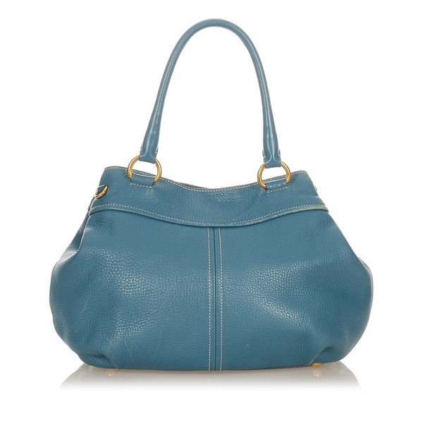 プラダ BN1777 ブルー レザー ハンドバッグ ショルダーバッグ 2WAY レディース PRADA 【中古】