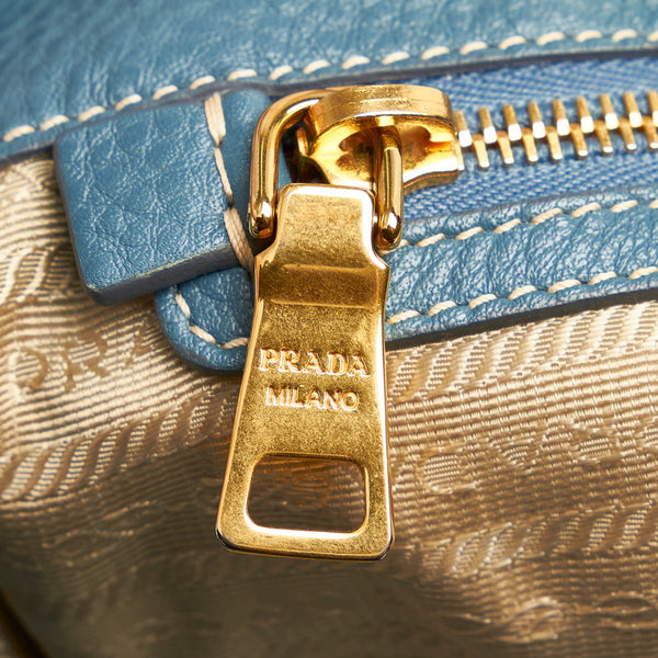 プラダ BN1777 ブルー レザー ハンドバッグ ショルダーバッグ 2WAY レディース PRADA 【中古】