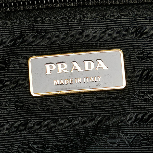 プラダ ベアー クマ スパンコール ブラック ナイロン レザー ショルダーバッグ トートバッグ レディース PRADA 【中古】