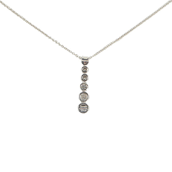 ティファニー シルバー Pt950 プラチナ 6P ダイヤ ジャズドロップ ネックレス レディース TIFFANY&Co. 【中古】