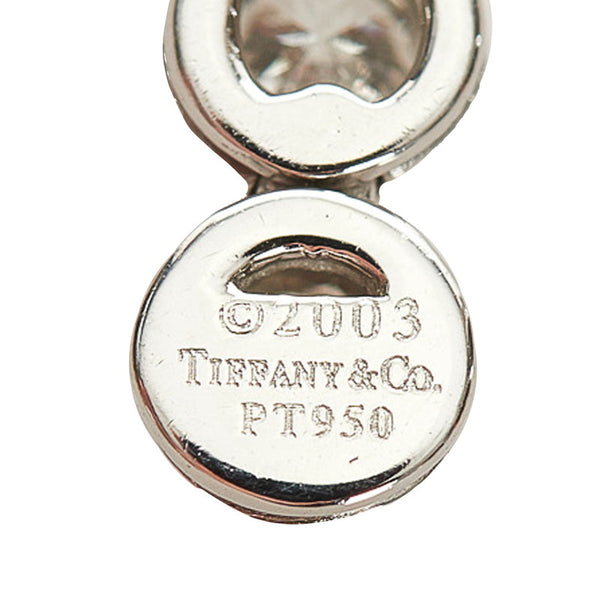 ティファニー シルバー Pt950 プラチナ 6P ダイヤ ジャズドロップ ネックレス レディース TIFFANY&Co. 【中古】