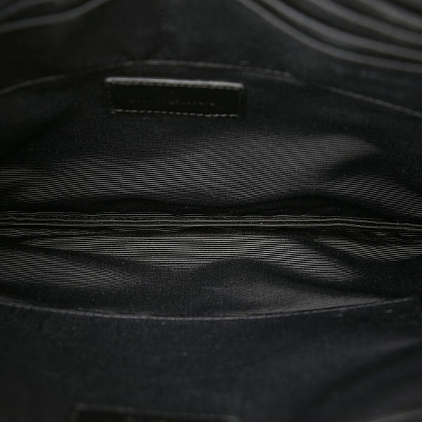 サンローラン ブラック レザー 型押し クラッチバッグ メンズ SAINT LAURENT 【中古】