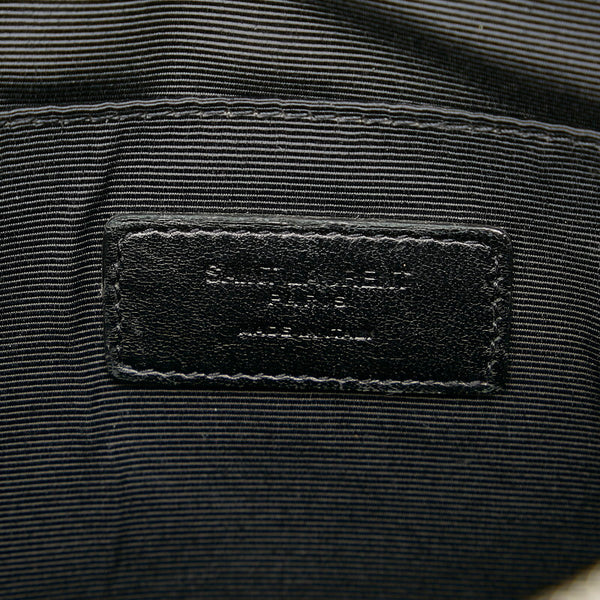 サンローラン ブラック レザー 型押し クラッチバッグ メンズ SAINT LAURENT 【中古】