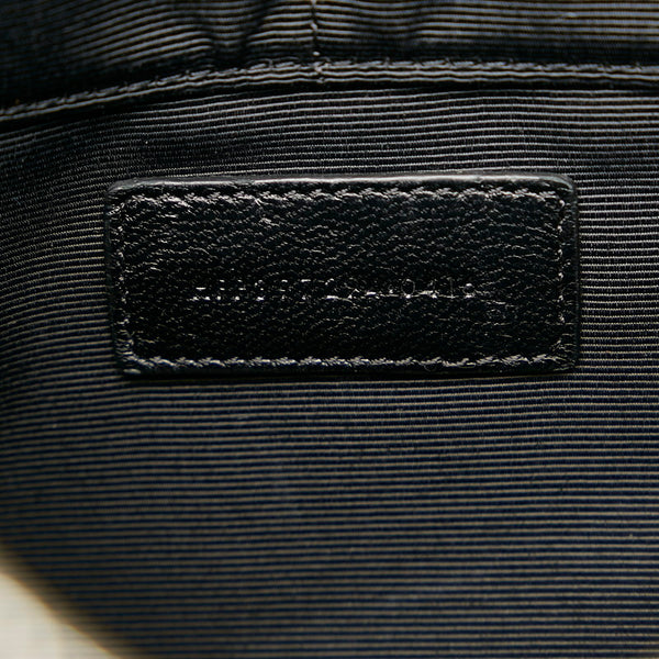 サンローラン ブラック レザー 型押し クラッチバッグ メンズ SAINT LAURENT 【中古】