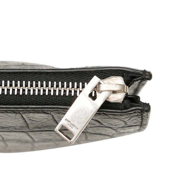 サンローラン ブラック レザー 型押し クラッチバッグ メンズ SAINT LAURENT 【中古】