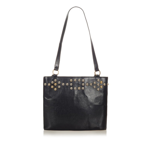 サンローラン スタッズ トートバッグ ブラック レザー レディース SAINT LAURENT 【中古】