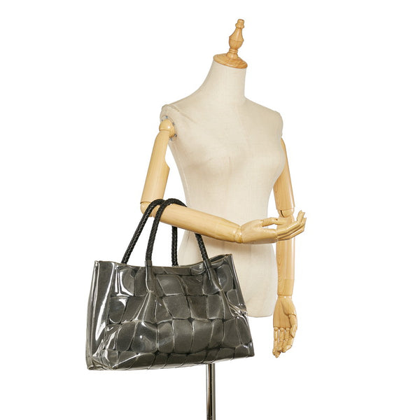 エンポリオ アルマーニ ハンドバッグ グレー ビニール レザー レディース Emporio Armani 【中古】