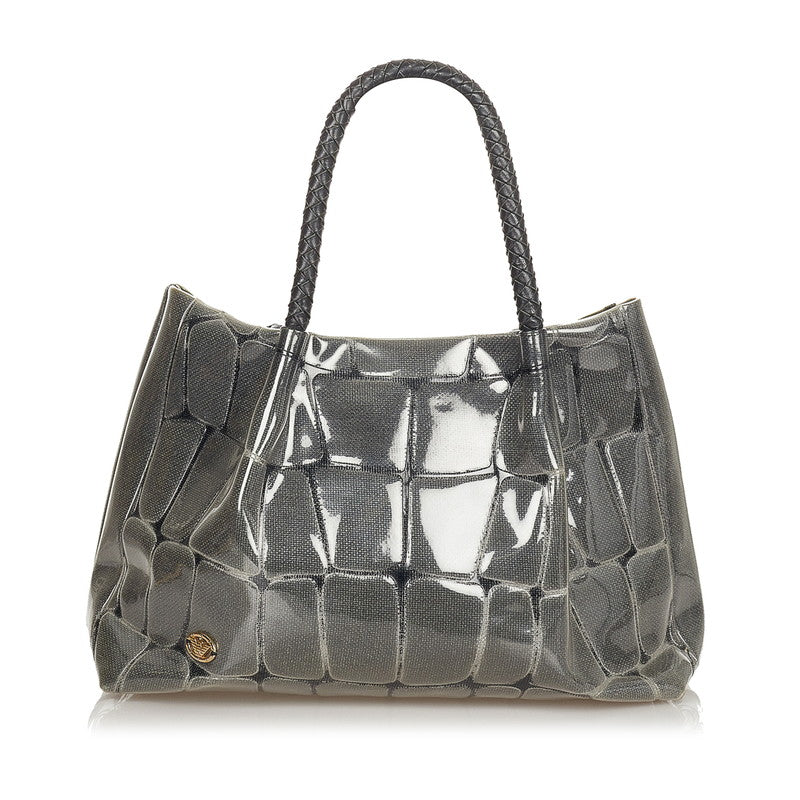 エンポリオ アルマーニ ハンドバッグ グレー ビニール レザー レディース Emporio Armani 【中古】