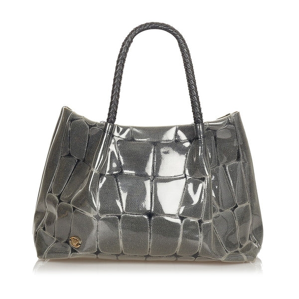 エンポリオ アルマーニ ハンドバッグ グレー ビニール レザー レディース Emporio Armani 【中古】