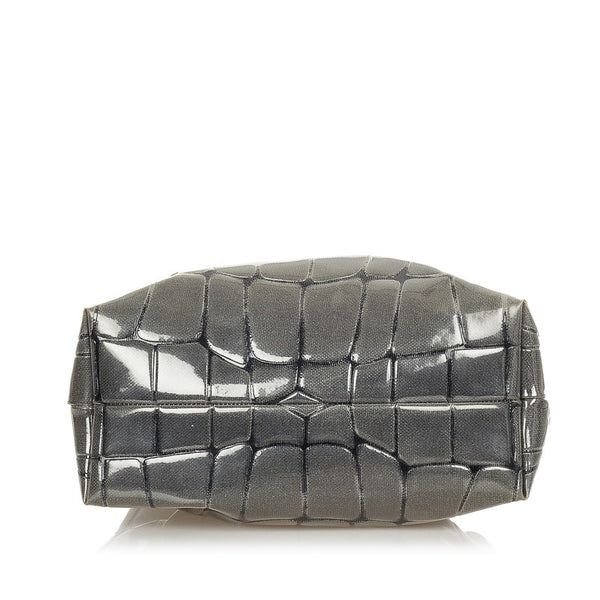 エンポリオ アルマーニ ハンドバッグ グレー ビニール レザー レディース Emporio Armani 【中古】