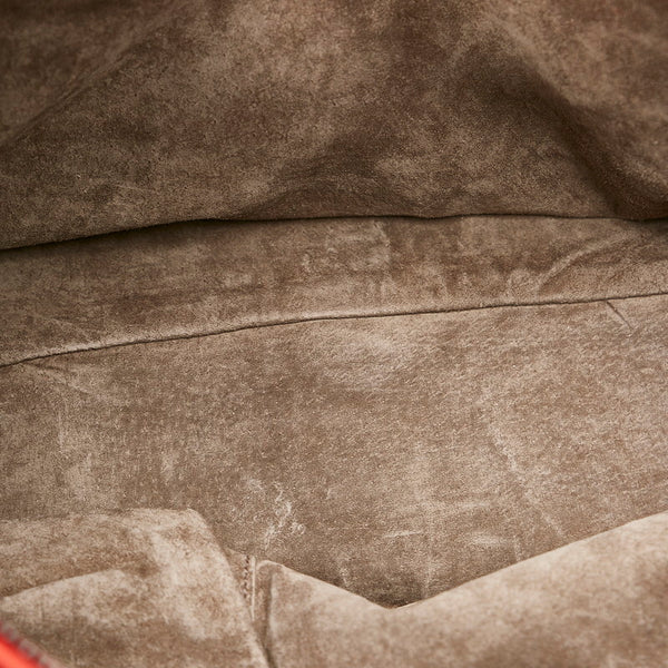ボッテガヴェネタ イントレチャート BO2893693Q レッド レザー ハンドバッグ レディース BOTTEGAVENETA 【中古】