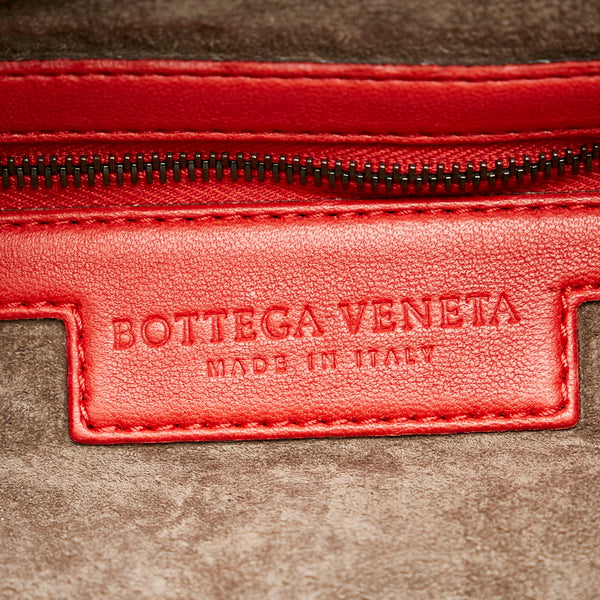 ボッテガヴェネタ イントレチャート BO2893693Q レッド レザー ハンドバッグ レディース BOTTEGAVENETA 【中古】