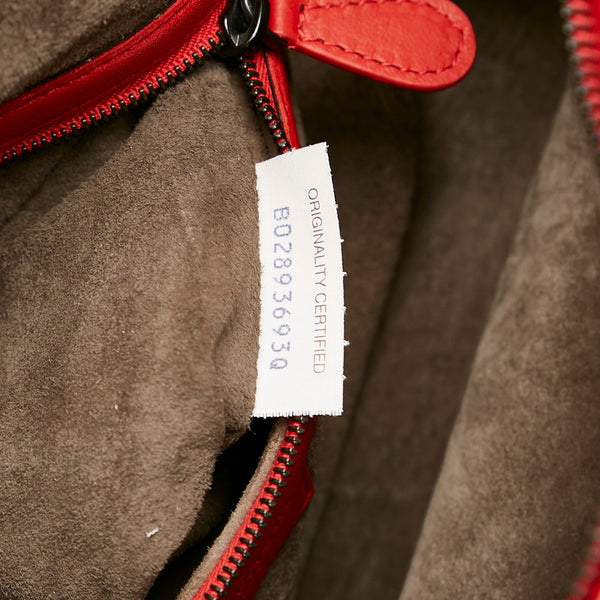 ボッテガヴェネタ イントレチャート BO2893693Q レッド レザー ハンドバッグ レディース BOTTEGAVENETA 【中古】