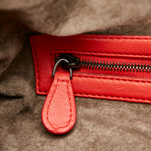ボッテガヴェネタ イントレチャート BO2893693Q レッド レザー ハンドバッグ レディース BOTTEGAVENETA 【中古】