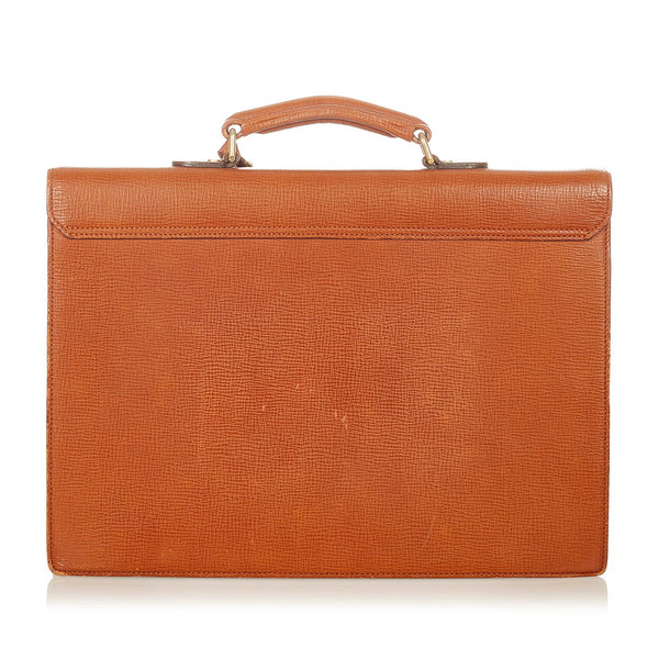 バーバリー ブラウン レザー ビジネスバッグ メンズ BURBERRY 【中古】