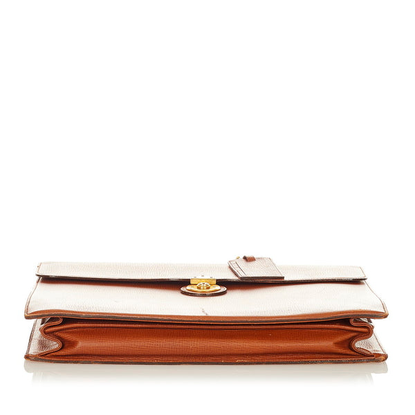 バーバリー ブラウン レザー ビジネスバッグ メンズ BURBERRY 【中古】