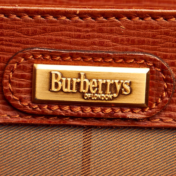 バーバリー ブラウン レザー ビジネスバッグ メンズ BURBERRY 【中古】