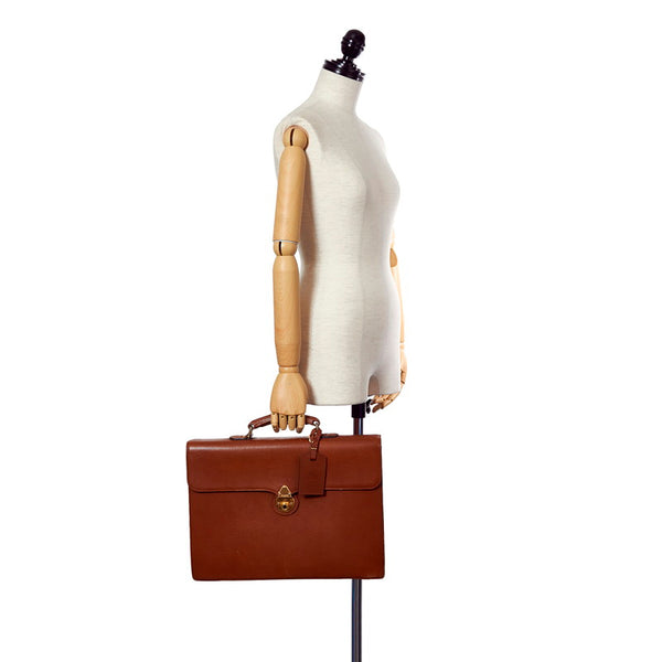 バーバリー ブラウン レザー ビジネスバッグ メンズ BURBERRY 【中古】