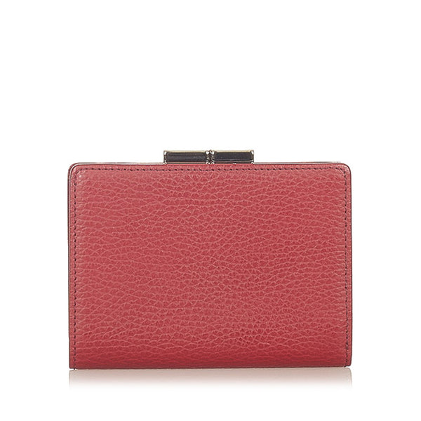 バーバリー レッド レザー 二つ折り財布 レディース BURBERRY 【中古】