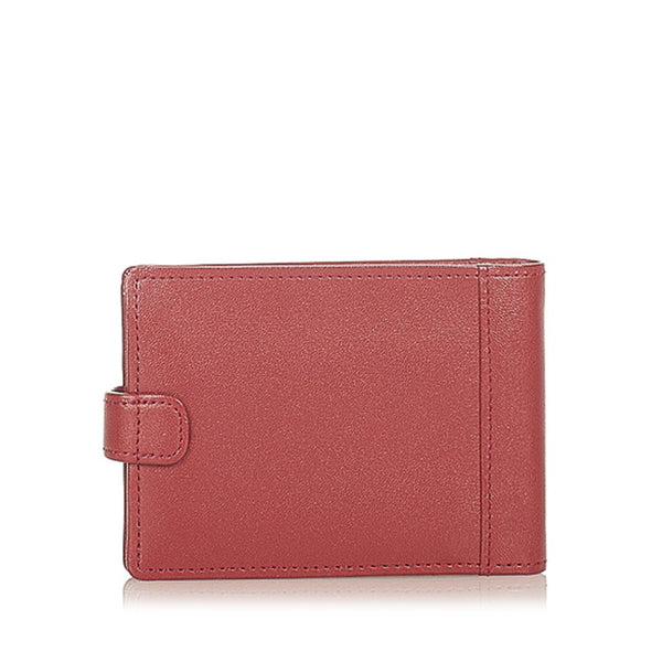 バーバリー ボルドー レザー 二つ折り財布 レディース BURBERRY 【中古】