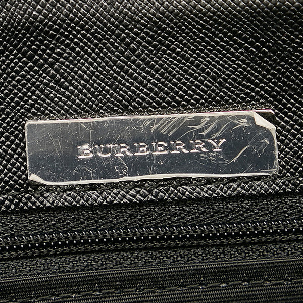 バーバリー ノバチェック ベージュ ブラック キャンバス レザー トートバッグ レディース BURBERRY 【中古】