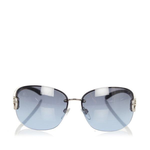 ブルガリ サングラス ブルー シルバー メタル レディース BVLGARI 【中古】