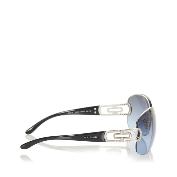 ブルガリ サングラス ブルー シルバー メタル レディース BVLGARI 【中古】