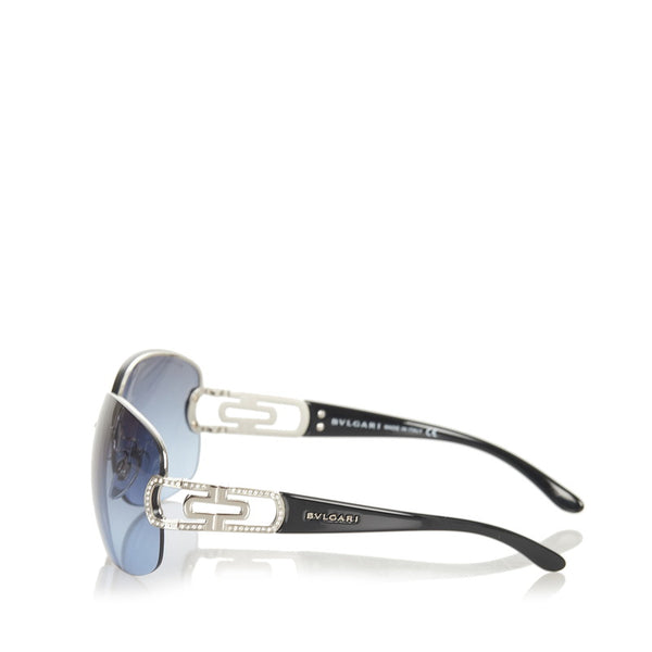 ブルガリ サングラス ブルー シルバー メタル レディース BVLGARI 【中古】