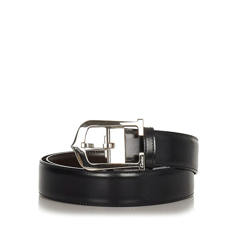 カルティエ ベルト ブラック レザー レディース CARTIER 【中古】