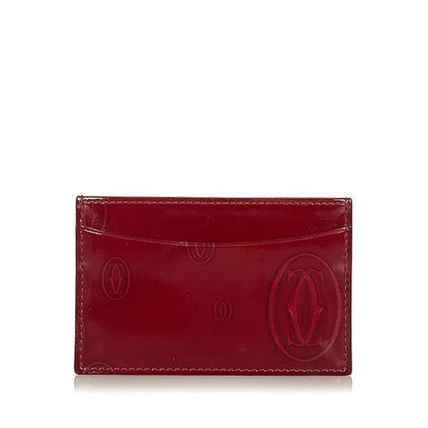 カルティエ ハッピーバースデー レッド エナメル カードケース レディース CARTIER 【中古】