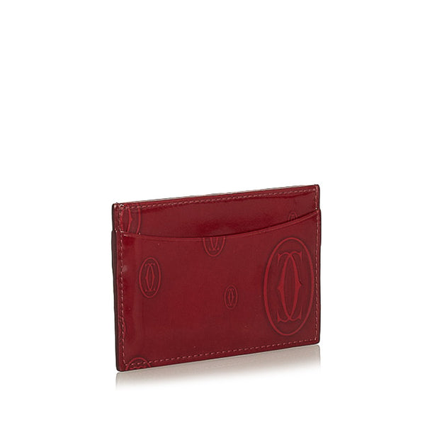 カルティエ ハッピーバースデー レッド エナメル カードケース レディース CARTIER 【中古】