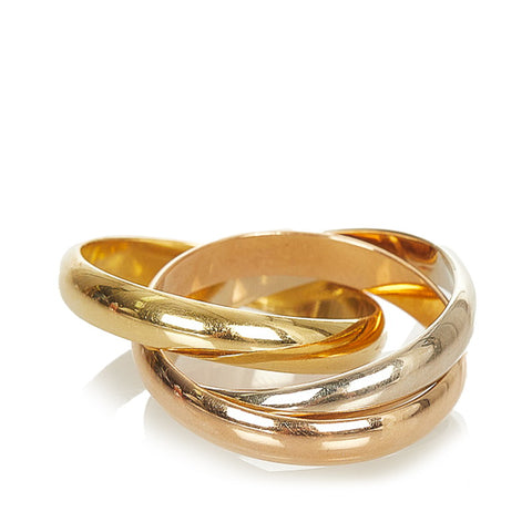 カルティエ K18PG ピンクゴールド K18YG イエローゴールド K18YG ホワイトゴールド トリニティリング リング 指輪 レディース CARTIER 15号 【中古】