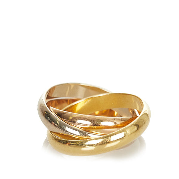 カルティエ K18PG ピンクゴールド K18YG イエローゴールド K18YG ホワイトゴールド トリニティリング リング 指輪 レディース CARTIER 15号 【中古】