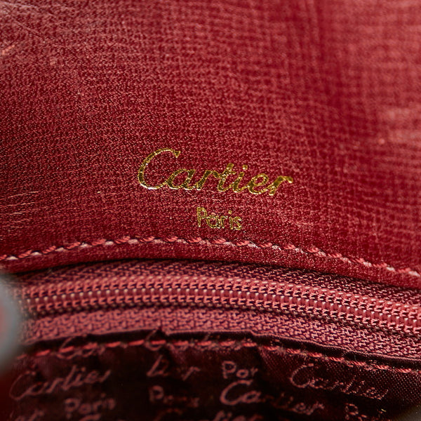 カルティエ マスト ボルドー レザー 斜め掛け ショルダーバッグ レディース CARTIER 【中古】