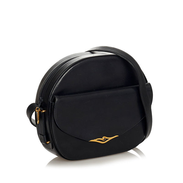 カルティエ 斜め掛け ショルダーバッグ ブラック レザー レディース CARTIER 【中古】