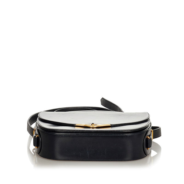 カルティエ 斜め掛け ショルダーバッグ ブラック レザー レディース CARTIER 【中古】