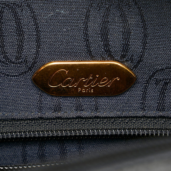 カルティエ 斜め掛け ショルダーバッグ ブラック レザー レディース CARTIER 【中古】