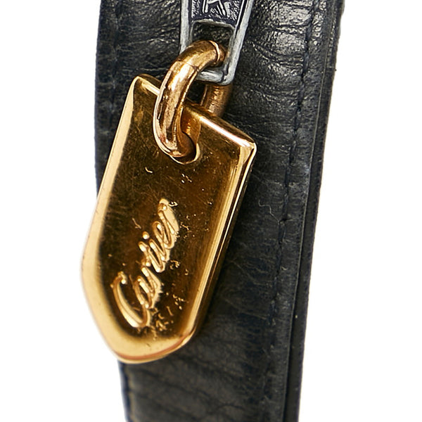 カルティエ 斜め掛け ショルダーバッグ ブラック レザー レディース CARTIER 【中古】