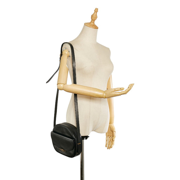 カルティエ 斜め掛け ショルダーバッグ ブラック レザー レディース CARTIER 【中古】