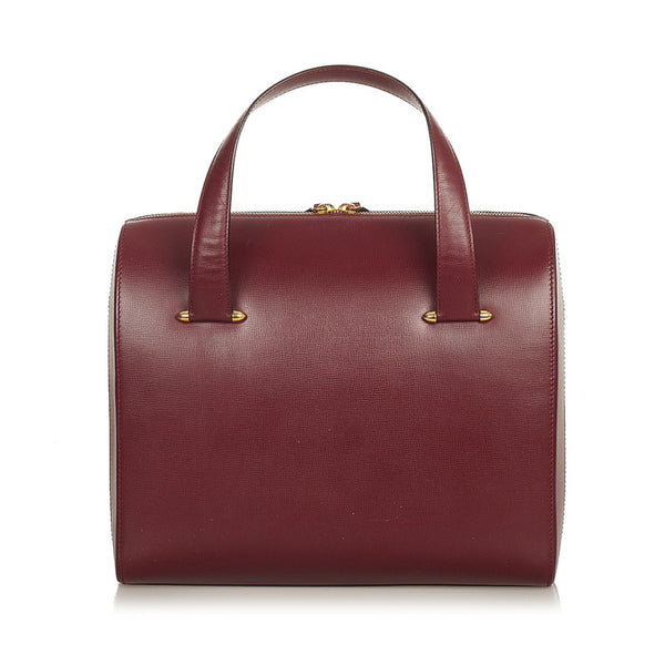 カルティエ マスト ドゥ カルティエ ボルドー カーフ ハンドバッグ ショルダーバッグ２WAY レディース CARTIER 【中古】