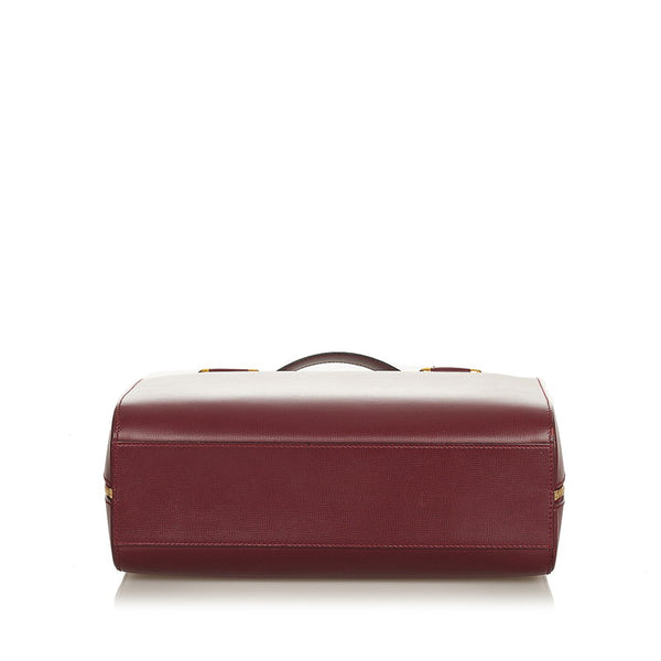 カルティエ マスト ドゥ カルティエ ボルドー カーフ ハンドバッグ ショルダーバッグ２WAY レディース CARTIER 【中古】