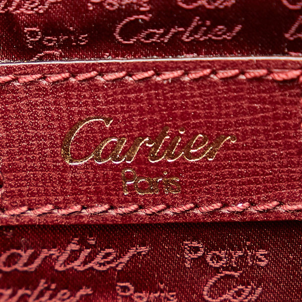 カルティエ マスト ドゥ カルティエ ボルドー カーフ ハンドバッグ ショルダーバッグ２WAY レディース CARTIER 【中古】
