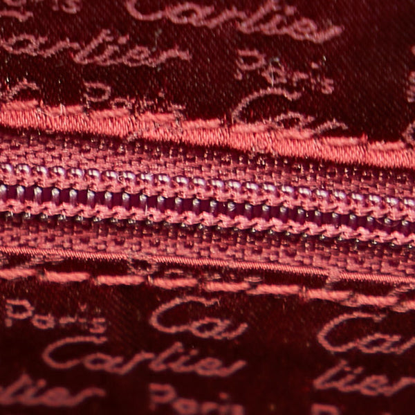 カルティエ マスト ドゥ カルティエ ボルドー カーフ ハンドバッグ ショルダーバッグ２WAY レディース CARTIER 【中古】