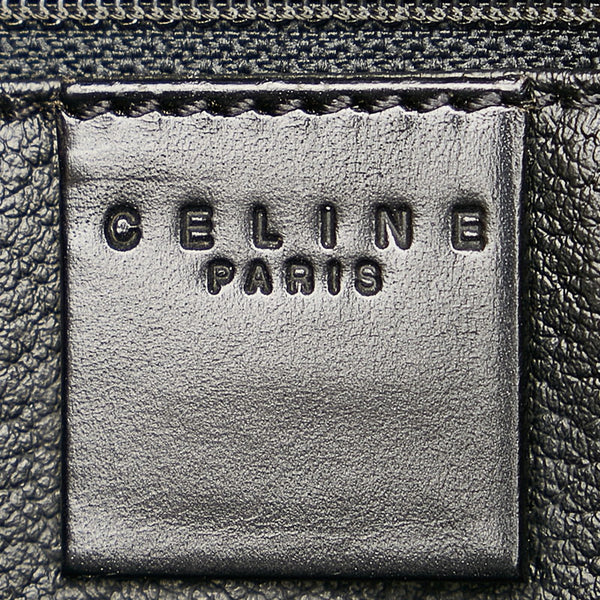 セリーヌ マカダム ブラウン ブラック PVC レザー セカンドバッグ レディース CELINE 【中古】